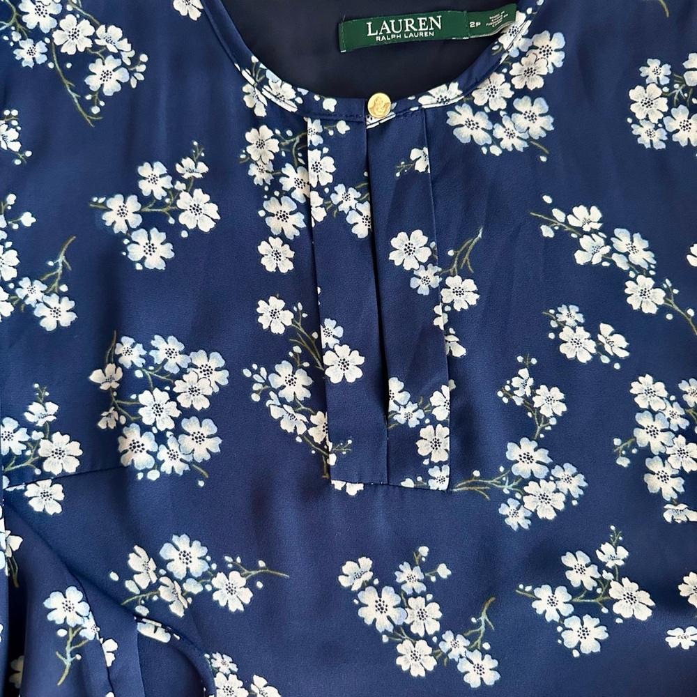Ralph Lauren Navy Floral Long Sleeve Dress - Picture 10 of 15